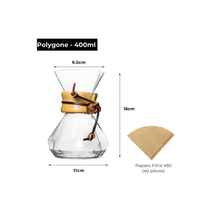 Cafetière Goutte à Goutte en Verre – Style Chemex