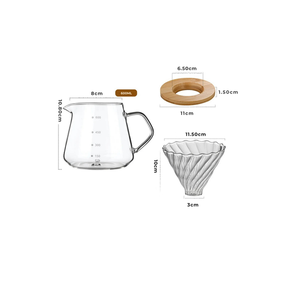 Filtre à Café Manuel avec Support Bois