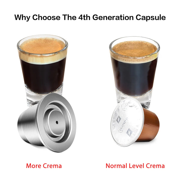Coffee Capsule Reusable Pods for Nespresso Stainless Steel Coffee Filter Espresso Crema Pod Manufacturer'S New Upgrade